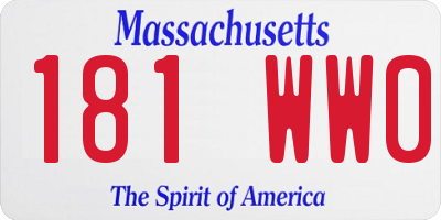 MA license plate 181WW0