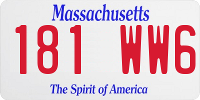 MA license plate 181WW6
