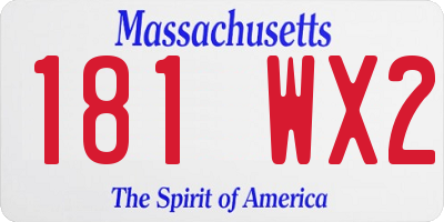 MA license plate 181WX2