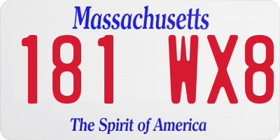 MA license plate 181WX8