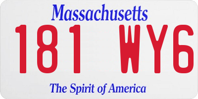 MA license plate 181WY6