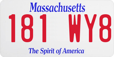 MA license plate 181WY8
