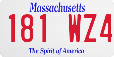 MA license plate 181WZ4