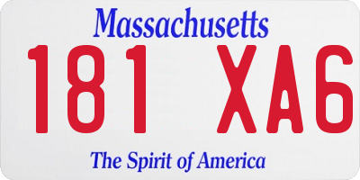 MA license plate 181XA6