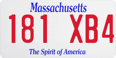 MA license plate 181XB4