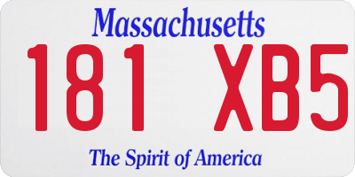 MA license plate 181XB5
