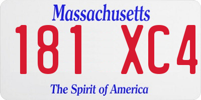 MA license plate 181XC4