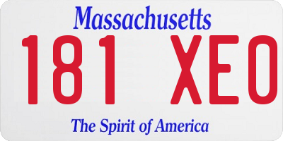 MA license plate 181XE0