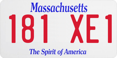 MA license plate 181XE1