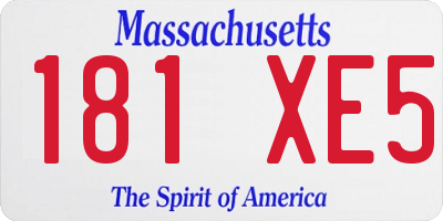 MA license plate 181XE5