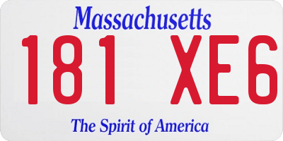MA license plate 181XE6