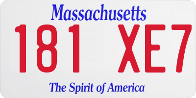 MA license plate 181XE7