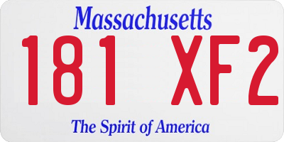 MA license plate 181XF2