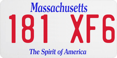 MA license plate 181XF6