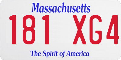 MA license plate 181XG4