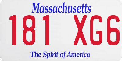MA license plate 181XG6
