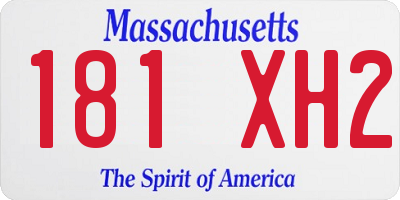 MA license plate 181XH2