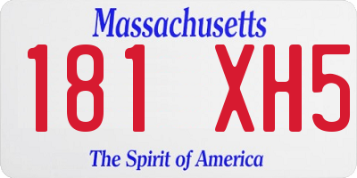 MA license plate 181XH5