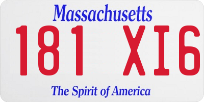 MA license plate 181XI6