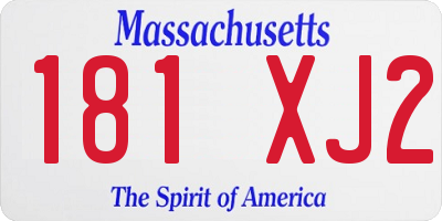 MA license plate 181XJ2