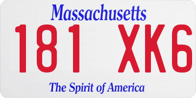 MA license plate 181XK6