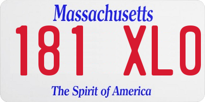 MA license plate 181XL0