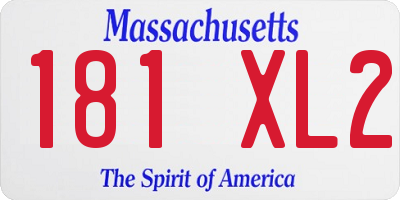 MA license plate 181XL2