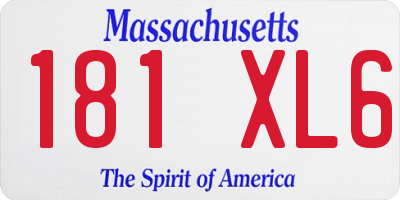 MA license plate 181XL6