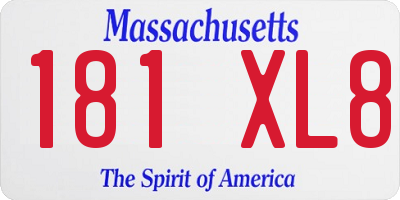 MA license plate 181XL8