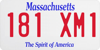MA license plate 181XM1