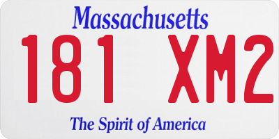 MA license plate 181XM2