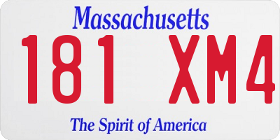 MA license plate 181XM4