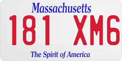 MA license plate 181XM6