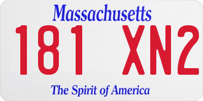 MA license plate 181XN2