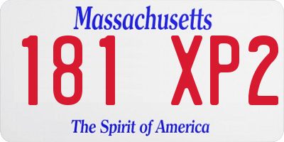 MA license plate 181XP2
