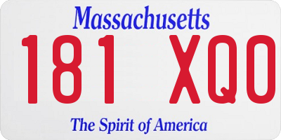 MA license plate 181XQ0
