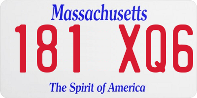MA license plate 181XQ6