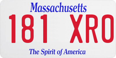 MA license plate 181XR0