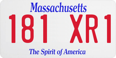 MA license plate 181XR1