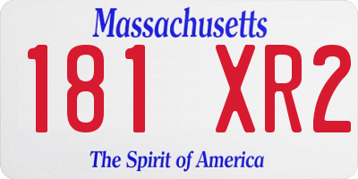 MA license plate 181XR2
