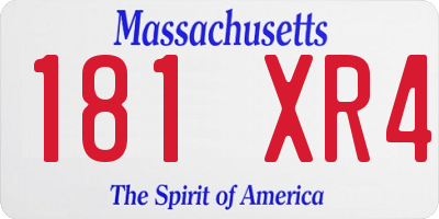 MA license plate 181XR4