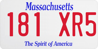 MA license plate 181XR5