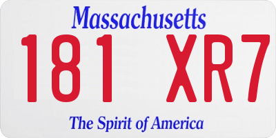MA license plate 181XR7