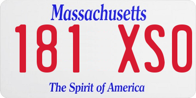 MA license plate 181XS0