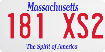 MA license plate 181XS2