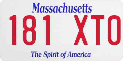MA license plate 181XT0