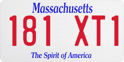 MA license plate 181XT1