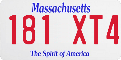 MA license plate 181XT4
