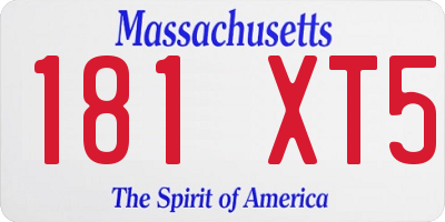 MA license plate 181XT5