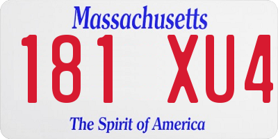 MA license plate 181XU4
